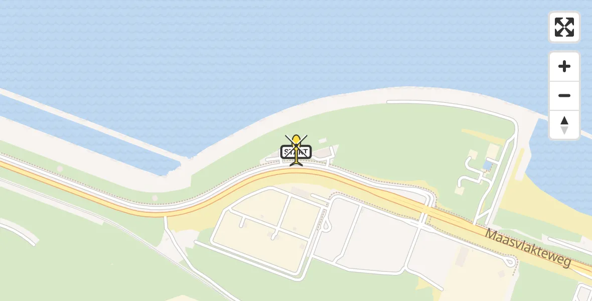 Routekaart van de vlucht: Lifeliner 2 naar Maasvlakte, Prinses Máximaweg