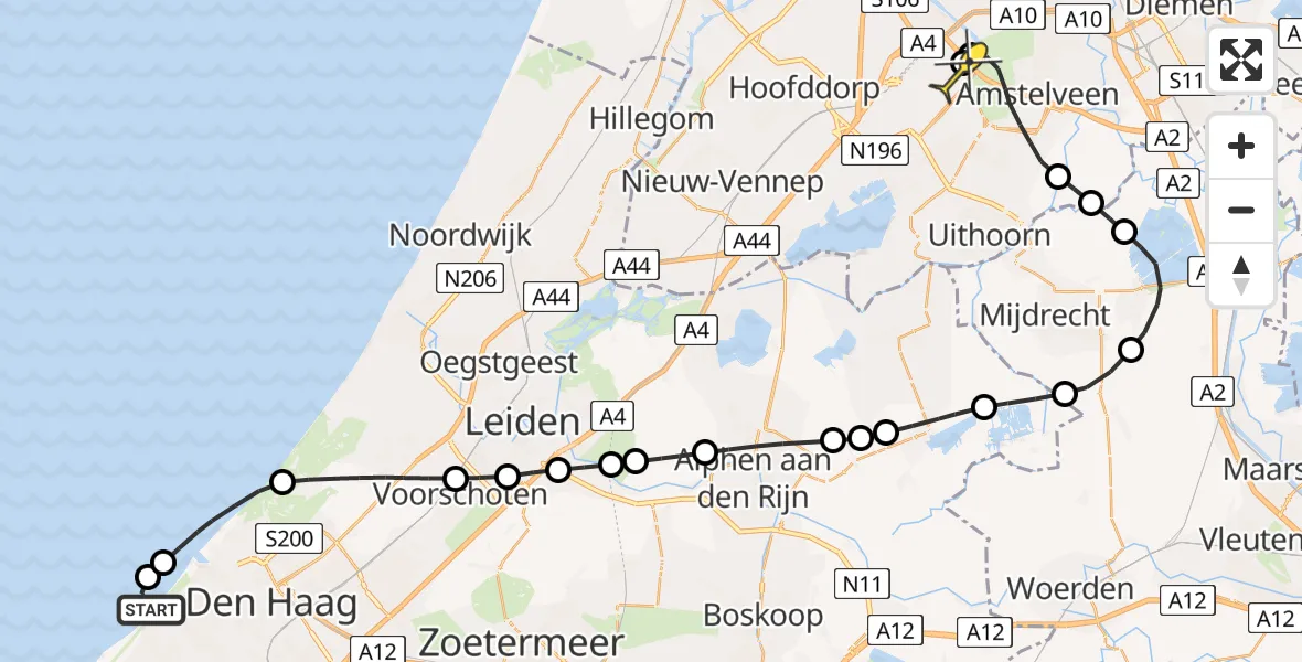 Routekaart van de vlucht: Politieheli naar Schiphol, Thermiekstraat