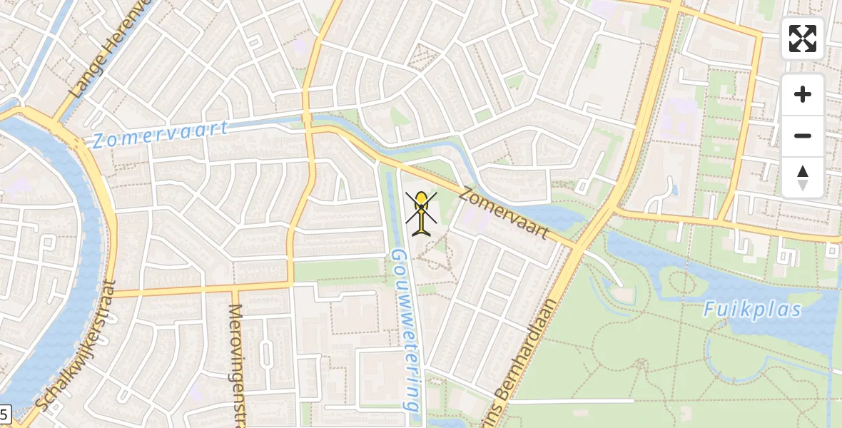 Routekaart van de vlucht: Lifeliner 1 naar Haarlem