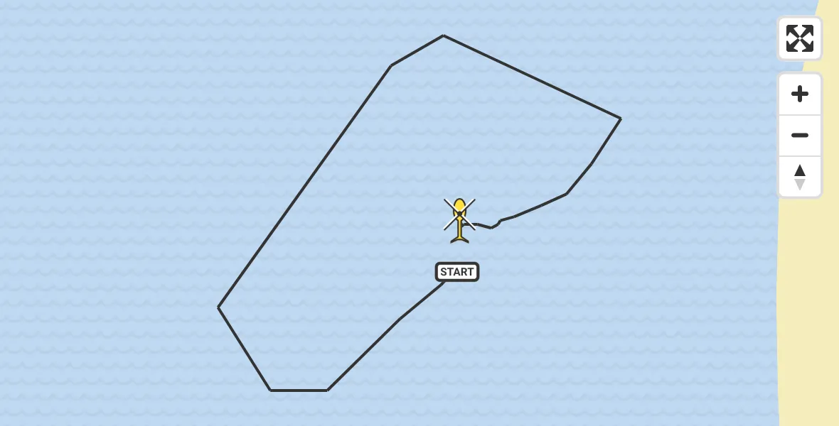 Routekaart van de vlucht: Kustwachthelikopter naar Den Hoorn