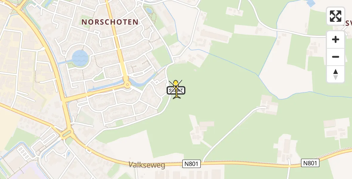 Routekaart van de vlucht: Lifeliner 1 naar Barneveld, Espeterweg