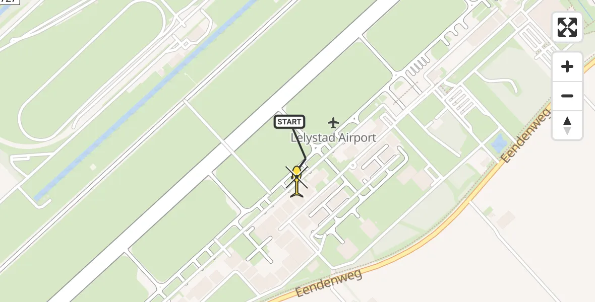 Routekaart van de vlucht: Lifeliner 4 naar Lelystad Airport, Emoeweg