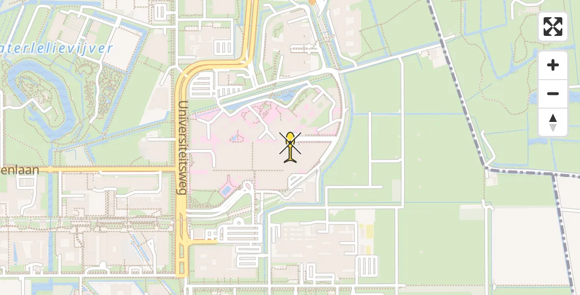 Routekaart van de vlucht: Lifeliner 1 naar Universitair Medisch Centrum Utrecht