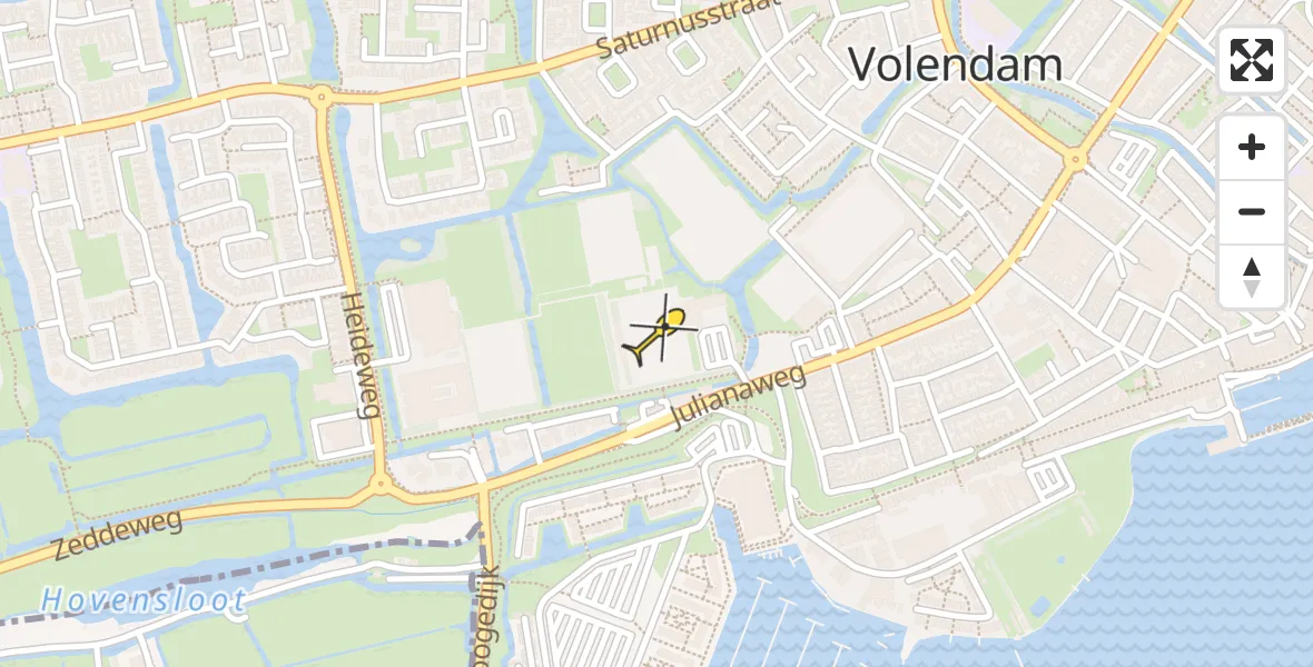 Routekaart van de vlucht: Lifeliner 1 naar Volendam