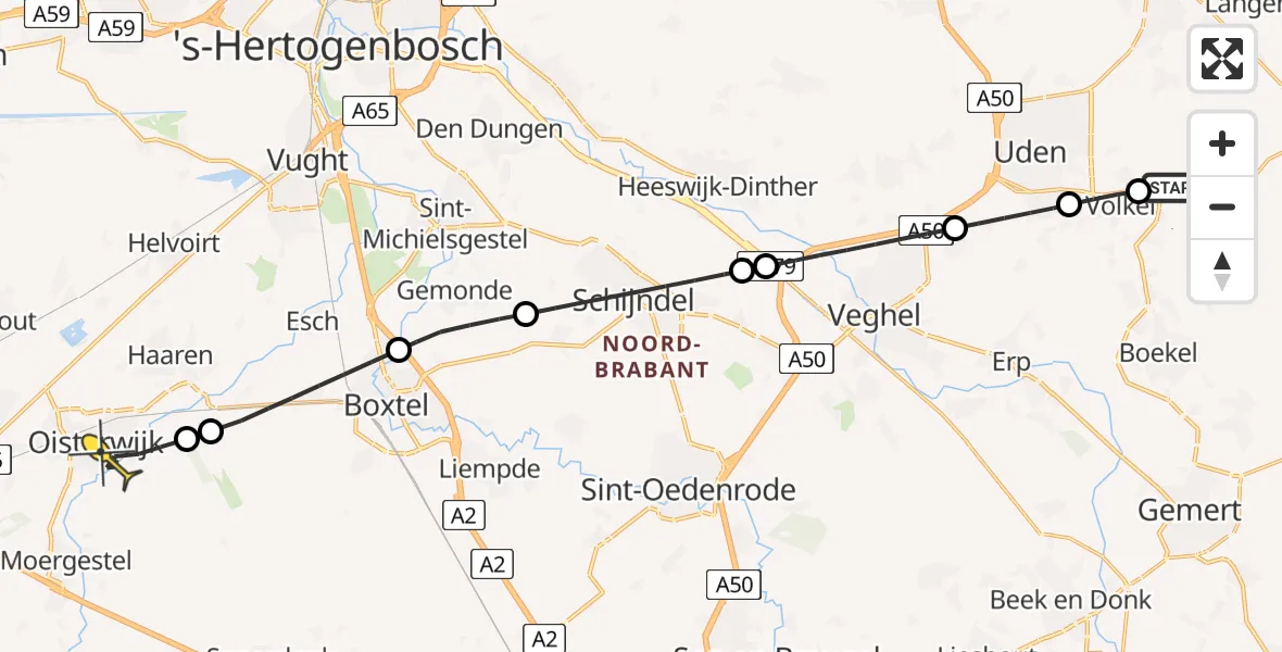 Routekaart van de vlucht: Lifeliner 3 naar Oisterwijk, Mamed Mamedovpad