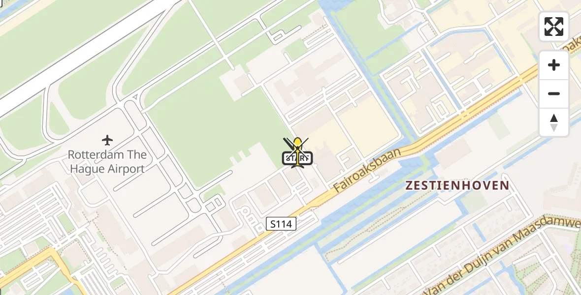 Routekaart van de vlucht: Lifeliner 2 naar Rotterdam The Hague Airport, Brandenburgbaan