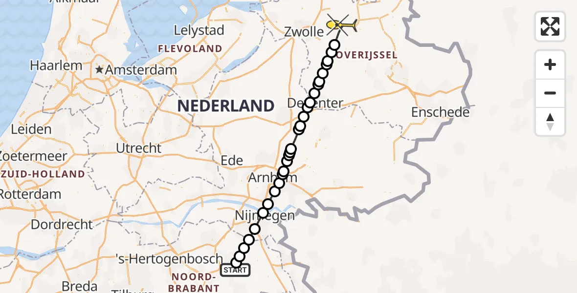 Routekaart van de vlucht: Lifeliner 3 naar Dalfsen, Hessenweg