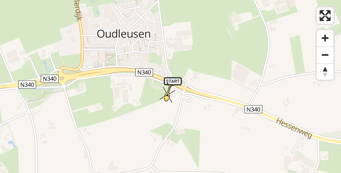 Routekaart van de vlucht: Lifeliner 3 naar Dalfsen, Hessenweg