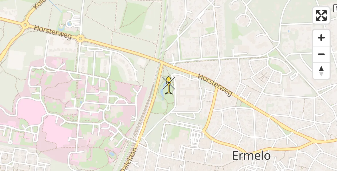 Routekaart van de vlucht: Lifeliner 3 naar Ermelo