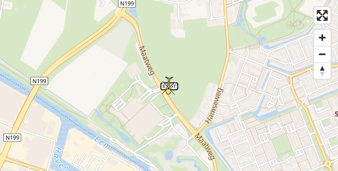 Routekaart van de vlucht: Lifeliner 3 naar Hoogland, Maatweg