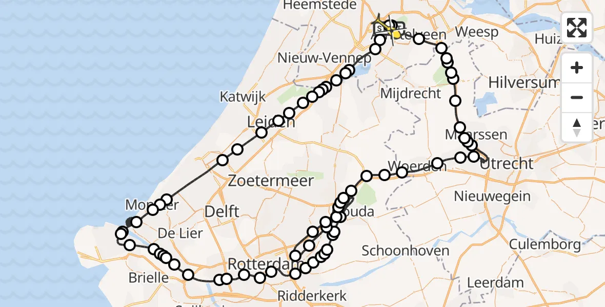Routekaart van de vlucht: Politieheli naar Schiphol, Thermiekstraat