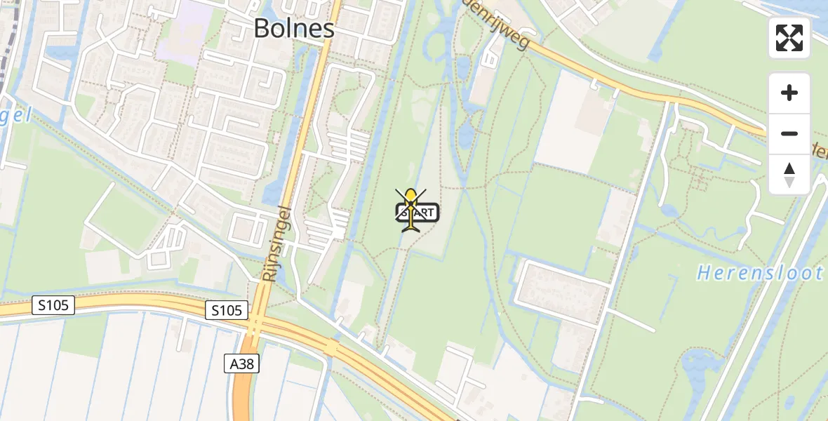 Routekaart van de vlucht: Politieheli naar Ridderkerk, Donckse Velden