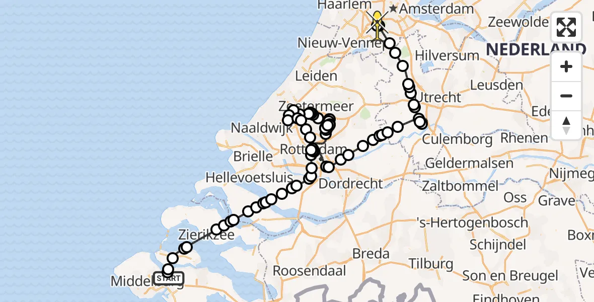 Routekaart van de vlucht: Politiehelikopter naar Schiphol, Thermiekstraat