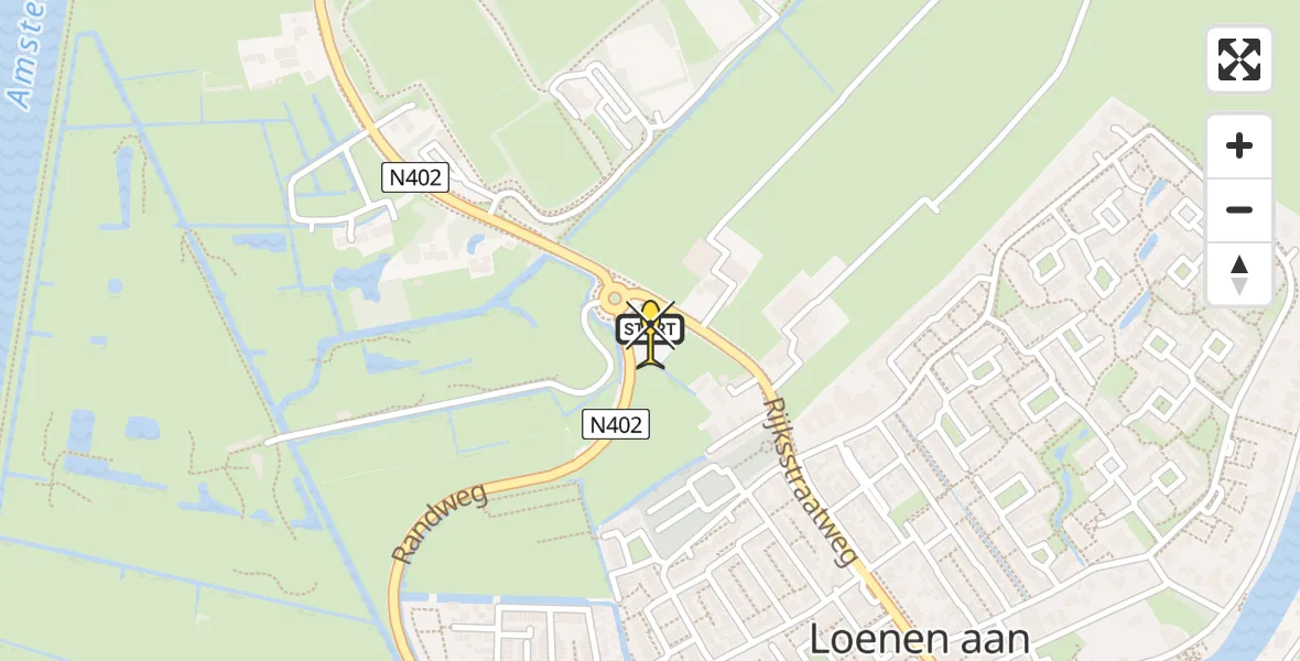 Routekaart van de vlucht: Lifeliner 1 naar Loenen aan de Vecht, Rijksstraatweg
