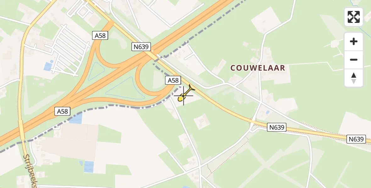 Routekaart van de vlucht: Lifeliner 3 naar Ulvenhout AC