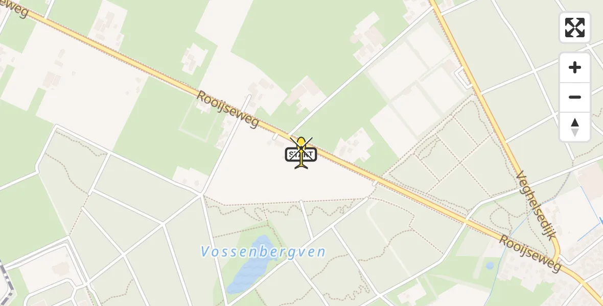 Routekaart van de vlucht: Lifeliner 3 naar Mariahout, Heidedreef