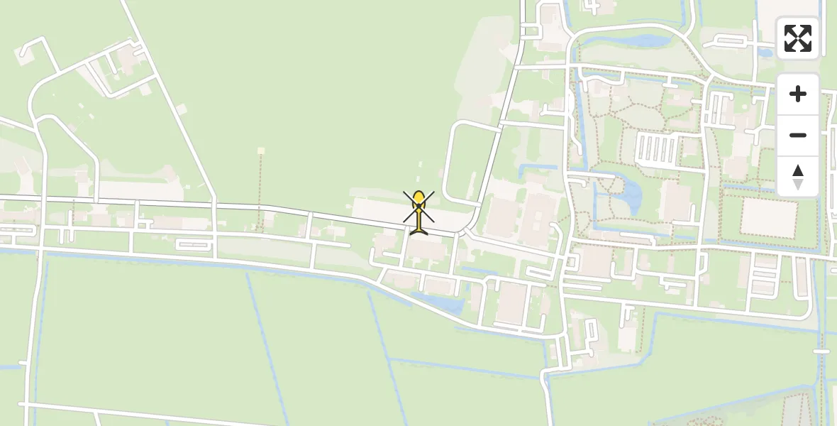 Routekaart van de vlucht: Ambulancehelikopter naar Vliegbasis Leeuwarden