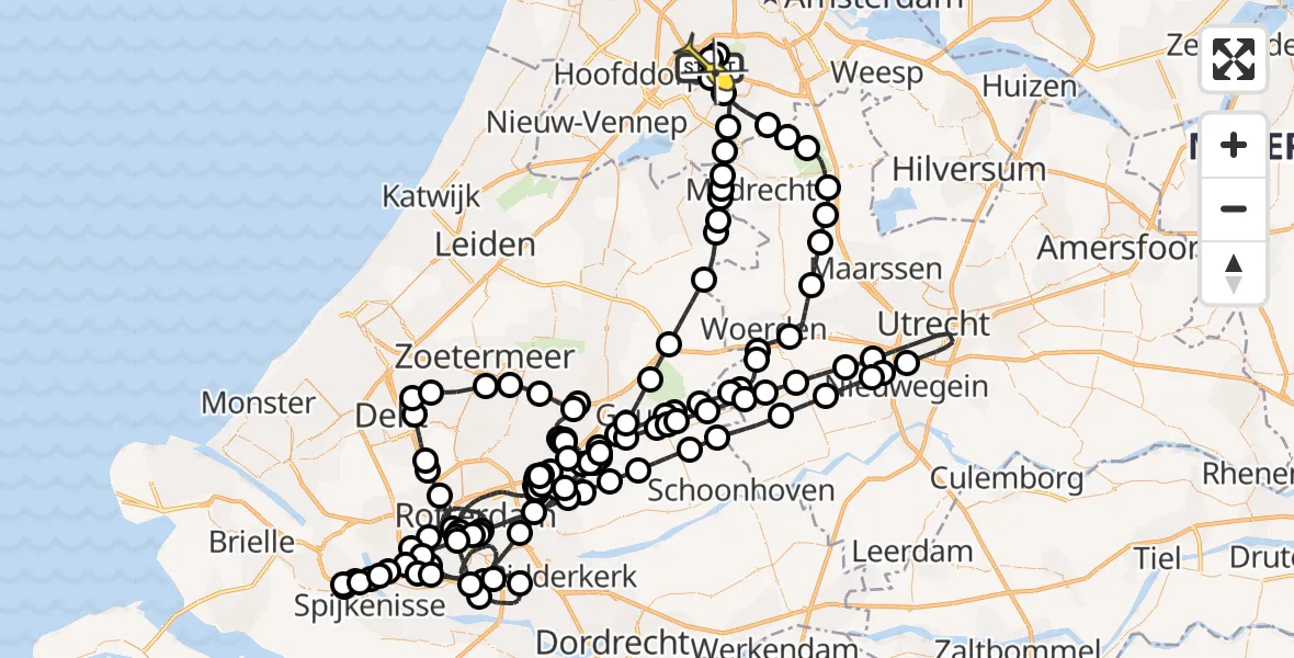 Routekaart van de vlucht: Politieheli naar Schiphol, Thermiekstraat