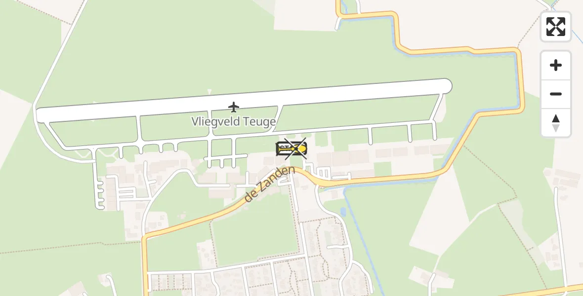 Routekaart van de vlucht: Politiehelikopter naar Vliegveld Teuge, de Zanden
