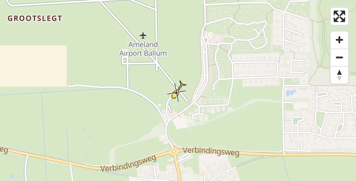 Routekaart van de vlucht: Ambulanceheli naar Ameland Airport Ballum