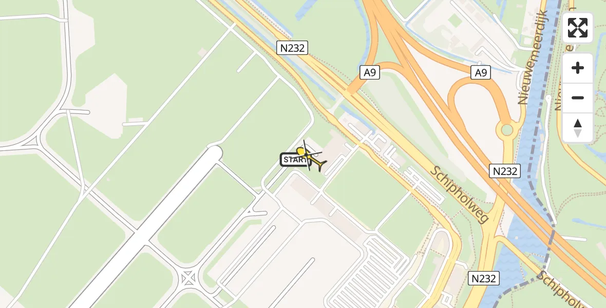 Routekaart van de vlucht: Politieheli naar Schiphol, Walaardt Sacréstraat