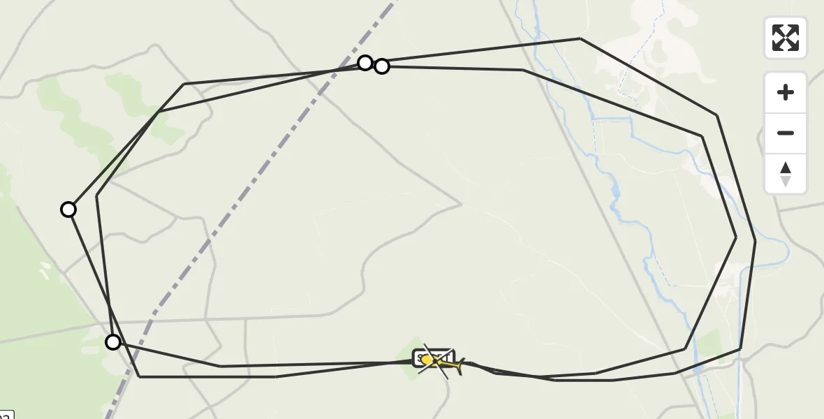 Routekaart van de vlucht: Politieheli naar Ermelo, Cyriassischepad