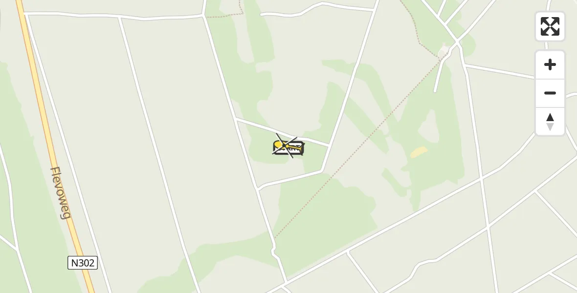 Routekaart van de vlucht: Politiehelikopter naar Ermelo, Jhr. Dr. C.J. Sandbergweg