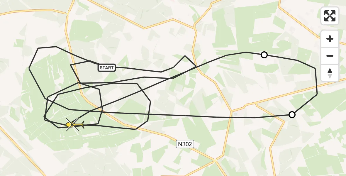 Routekaart van de vlucht: Politieheli naar Ermelo, Postweg