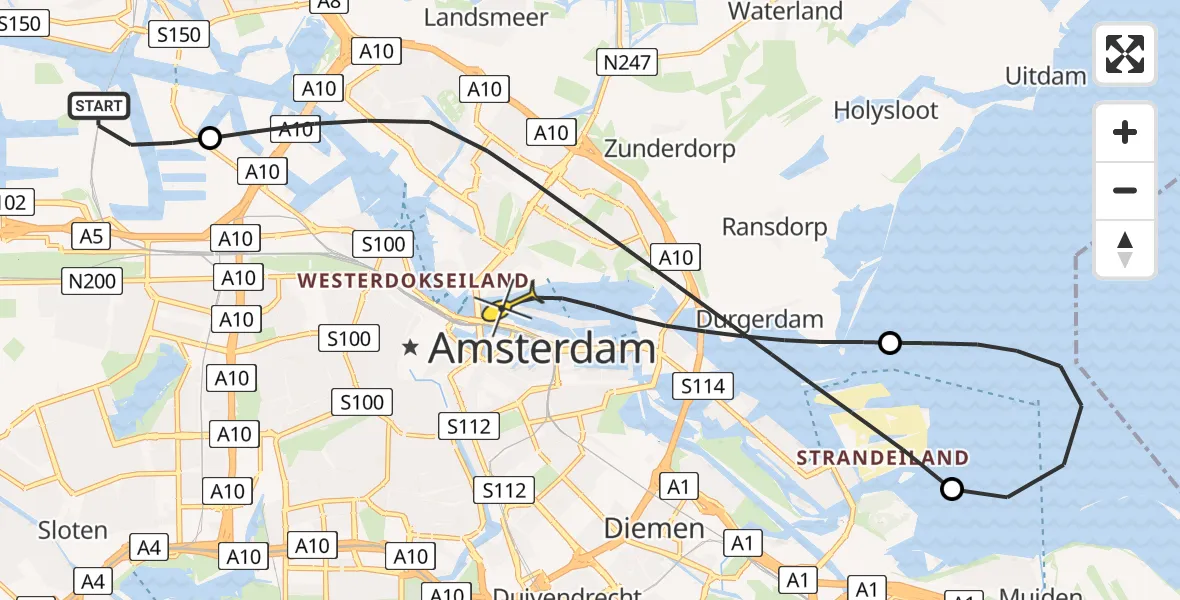 Routekaart van de vlucht: Lifeliner 1 naar Amsterdam, Kop van het Java-eiland
