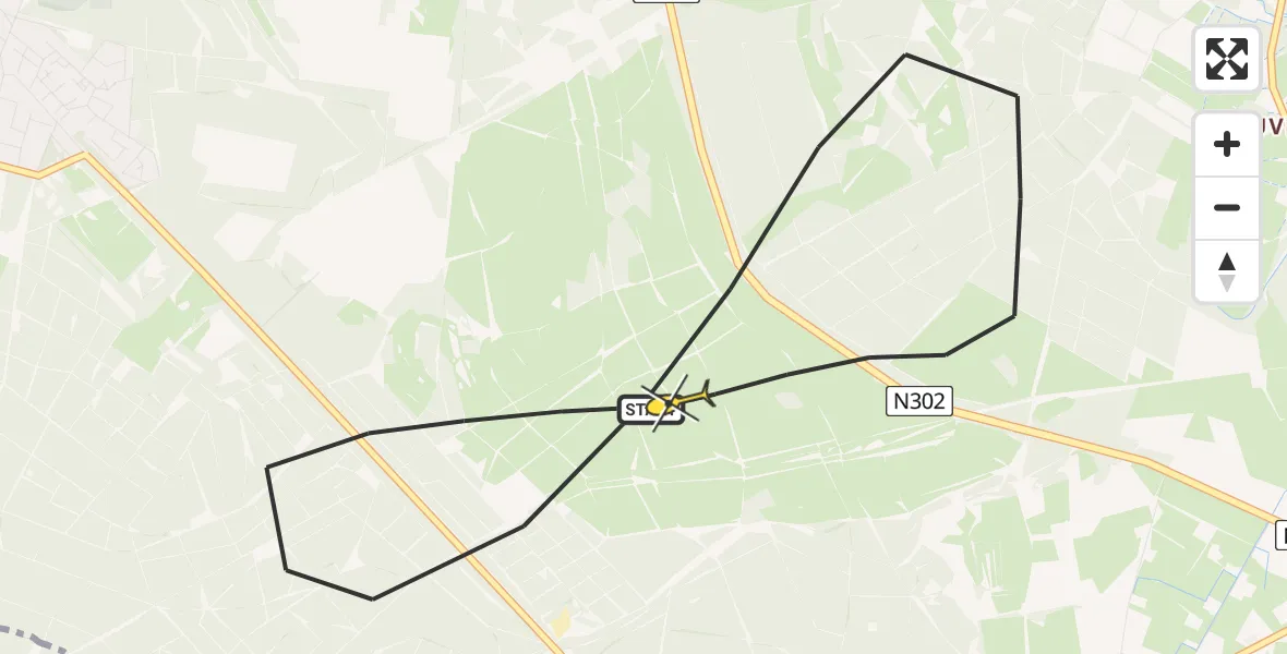 Routekaart van de vlucht: Politiehelikopter naar Ermelo, Postweg