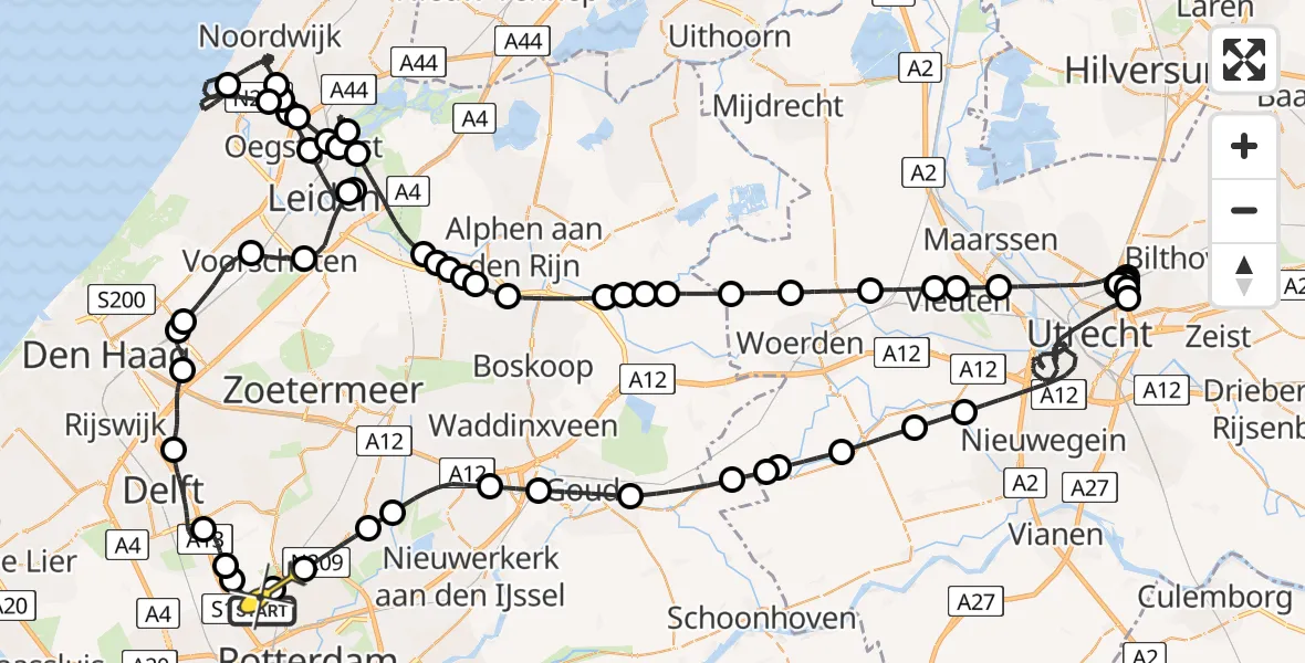 Routekaart van de vlucht: Politiehelikopter naar Rotterdam The Hague Airport, Bovendijk
