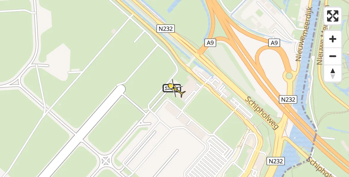 Routekaart van de vlucht: Politieheli naar Schiphol, Walaardt Sacréstraat