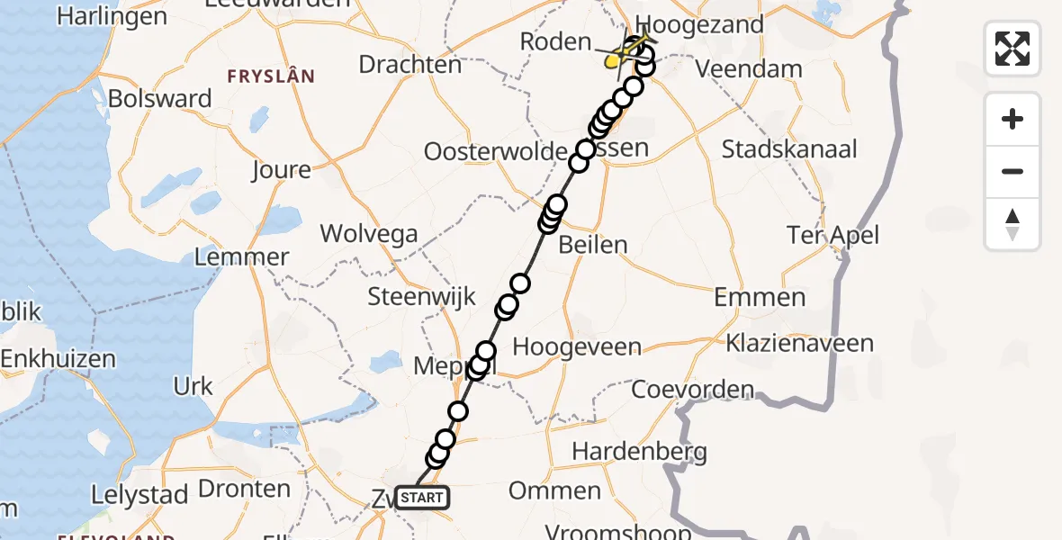 Routekaart van de vlucht: Lifeliner 4 naar Groningen Airport Eelde, Machlaan