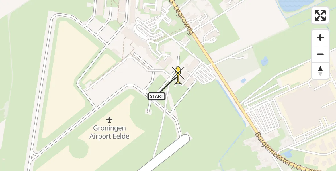 Routekaart van de vlucht: Lifeliner 4 naar Groningen Airport Eelde, Machlaan