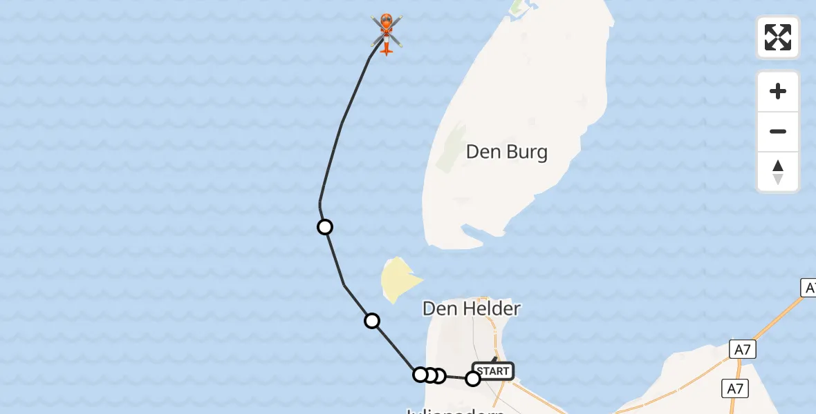 Vluchtroute Kustwachthelikopter Vliegveld De Kooy - , 11 december 2025, 12:42