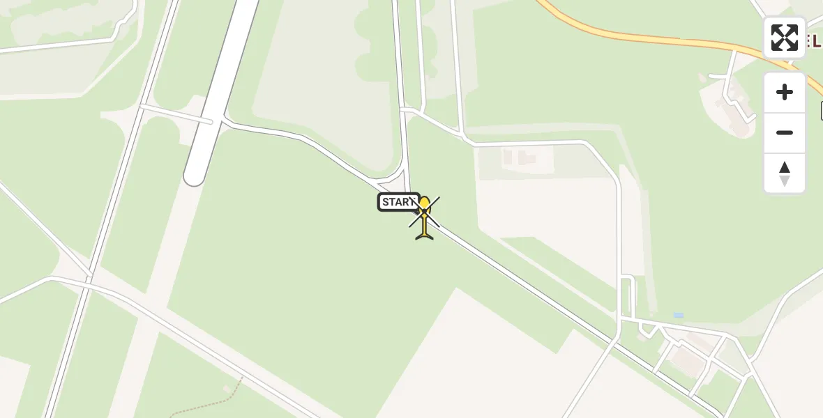 Routekaart van de vlucht: Politiehelikopter naar Vliegbasis Deelen, Rolbaan