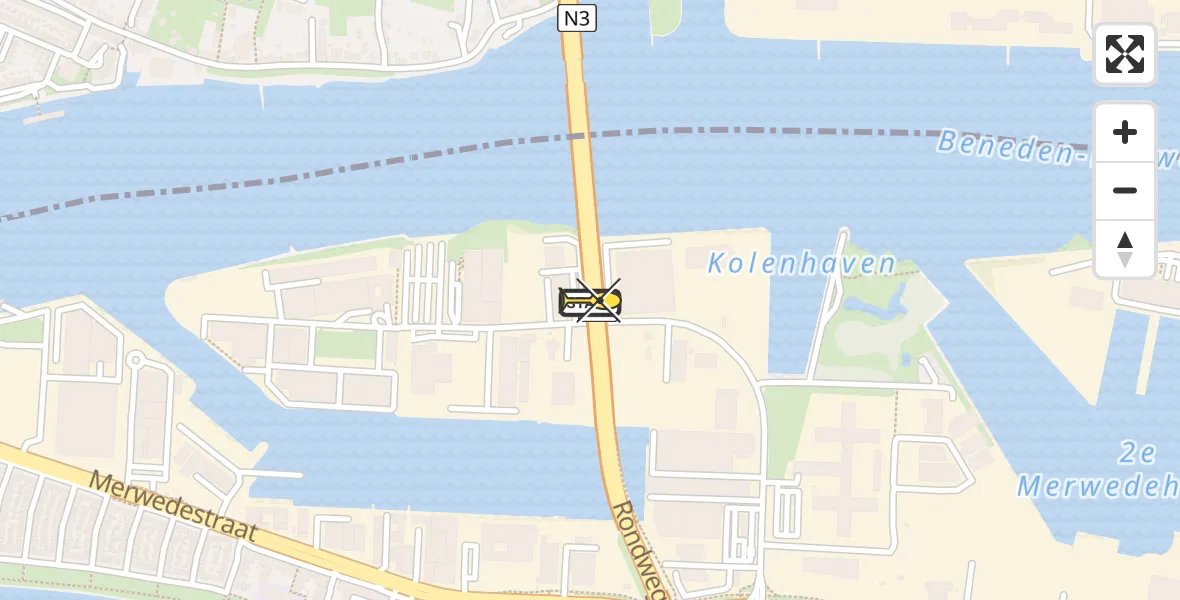 Routekaart van de vlucht: Lifeliner 2 naar Dordrecht, Kerkeplaat