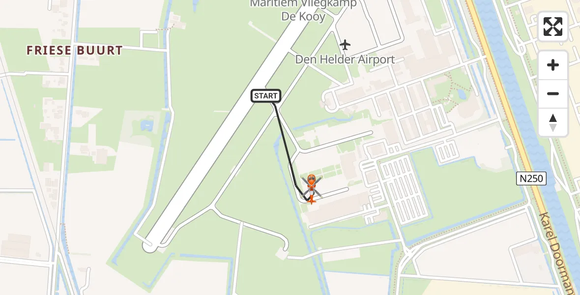 Vluchtroute Kustwachthelikopter Vliegveld De Kooy - Vliegveld De Kooy, 12 december 2025, 09:33