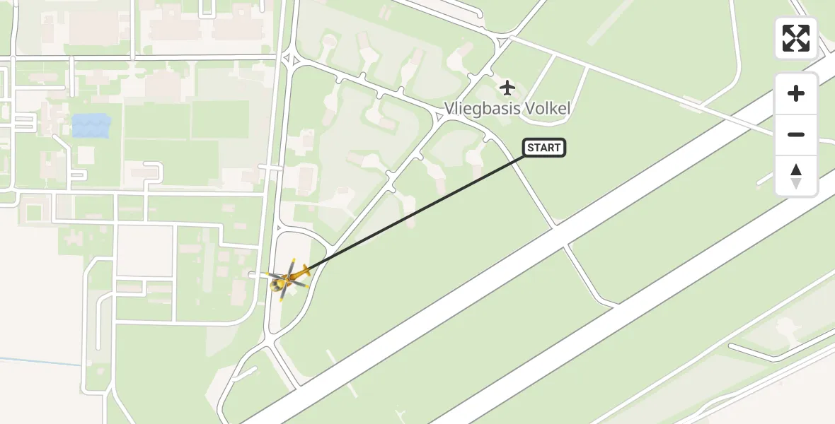 Vluchtroute Traumahelikopter Vliegbasis Volkel - Vliegbasis Volkel, 12 december 2025, 09:35