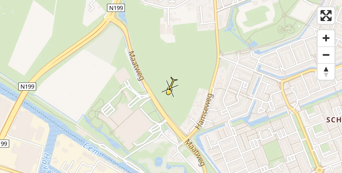 Routekaart van de vlucht: Lifeliner 1 naar Hoogland
