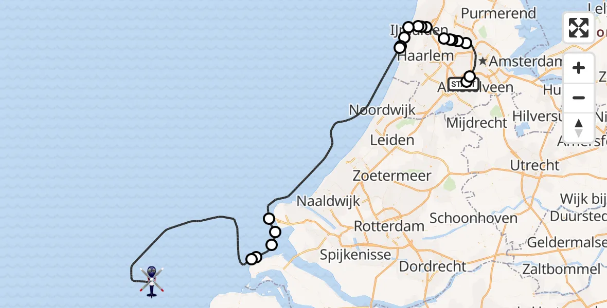 Vluchtroute Politiehelikopter Schiphol - , 12 december 2025, 14:15