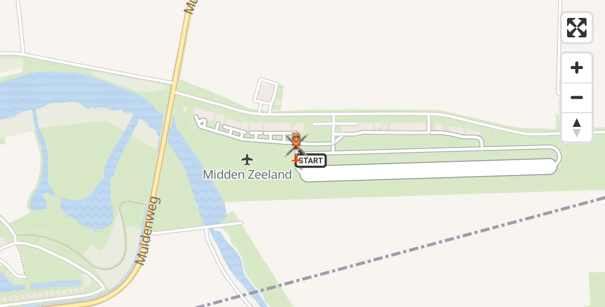 Vluchtroute Kustwachthelikopter Vliegveld Midden-Zeeland - Vliegveld Midden-Zeeland, 12 december 2025, 14:50