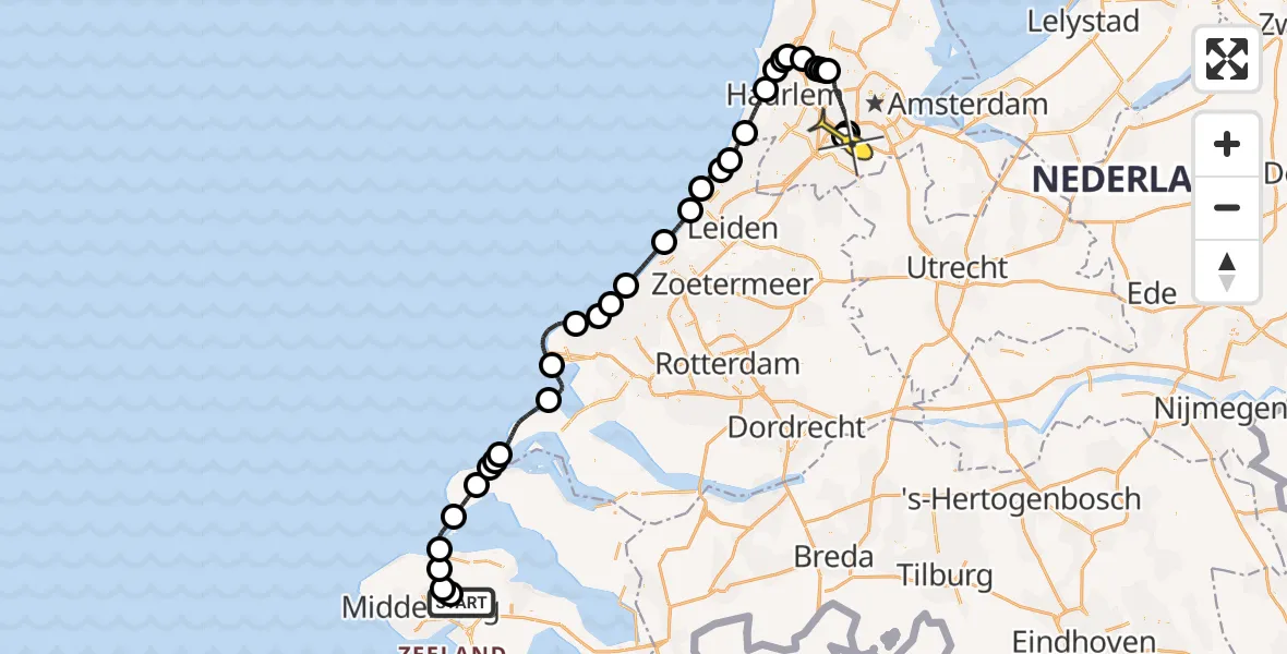 Routekaart van de vlucht: Politieheli naar Schiphol, Thermiekstraat