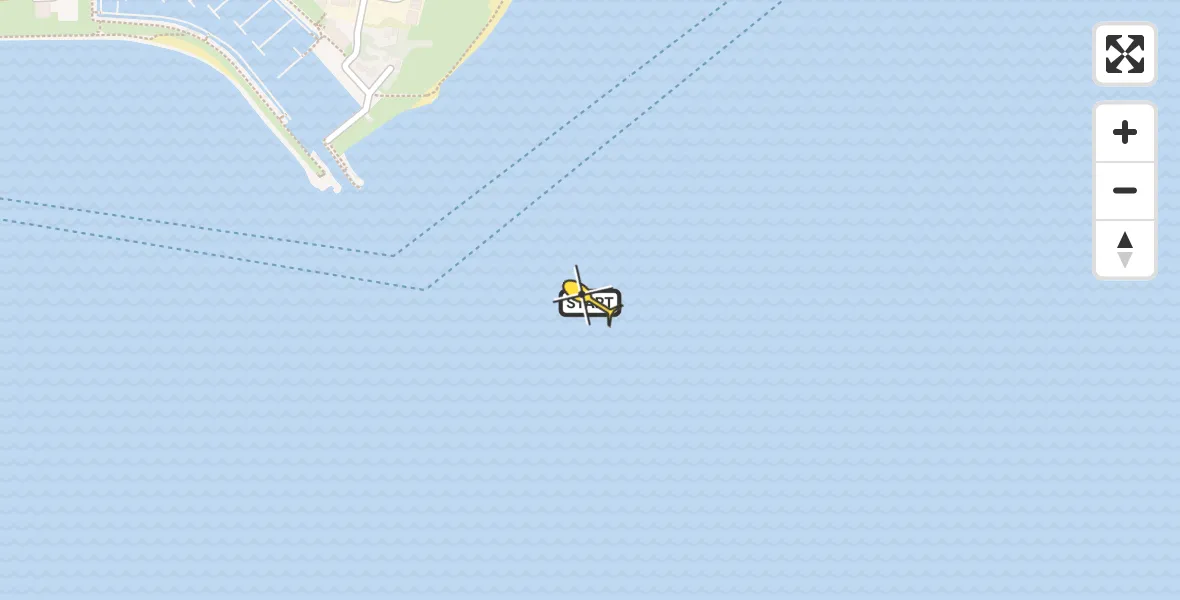 Routekaart van de vlucht: Ambulancehelikopter naar Vlieland Heliport, Haven Vlieland