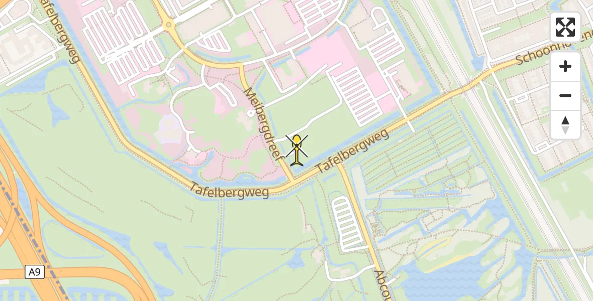 Routekaart van de vlucht: Lifeliner 1 naar Academisch Medisch Centrum (AMC)