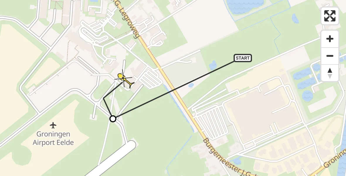 Routekaart van de vlucht: Lifeliner 4 naar Groningen Airport Eelde, Machlaan