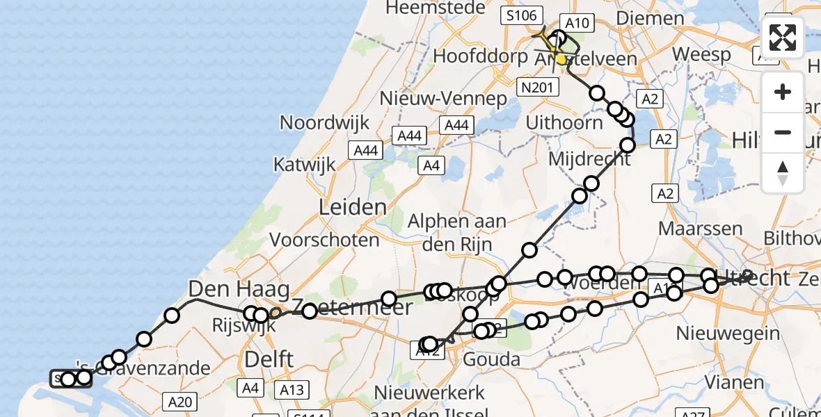 Routekaart van de vlucht: Politiehelikopter naar Schiphol, Thermiekstraat