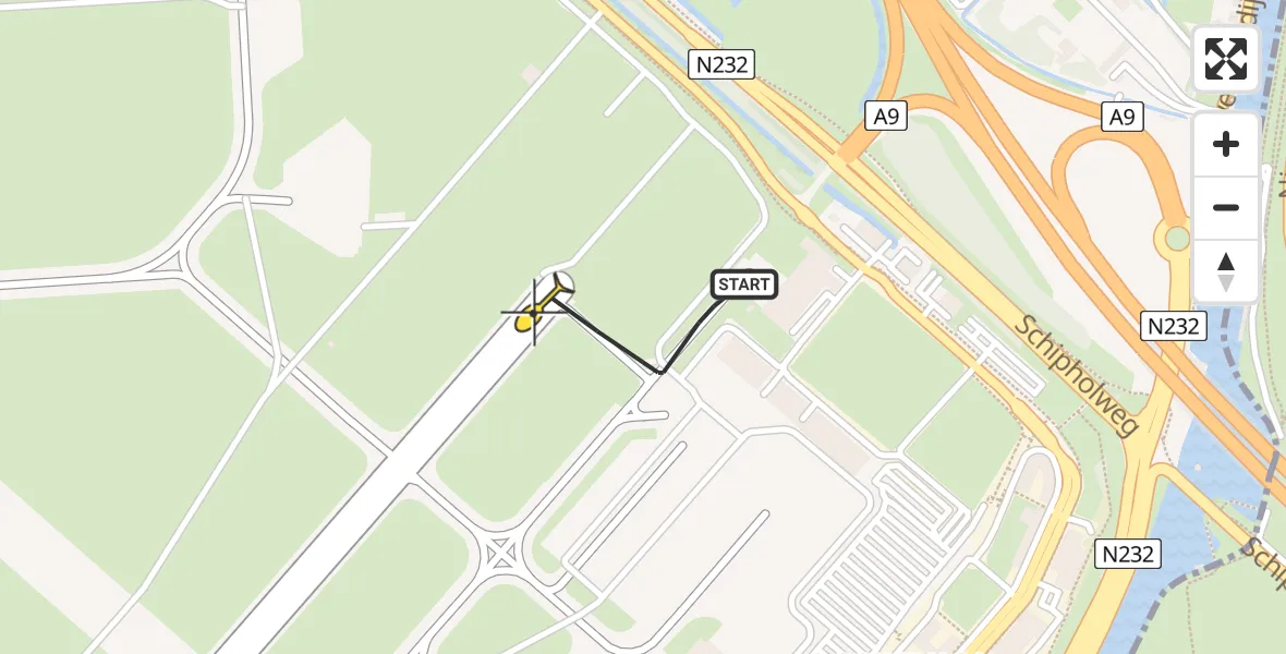Routekaart van de vlucht: Politieheli naar Schiphol, Thermiekstraat