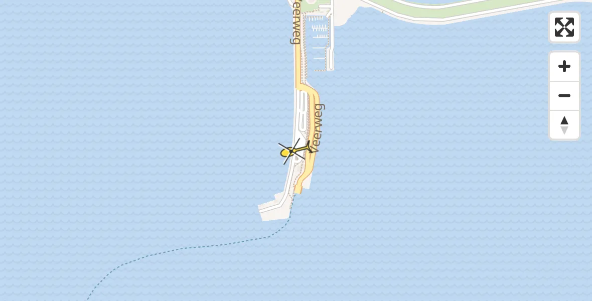 Routekaart van de vlucht: Ambulanceheli naar Nes