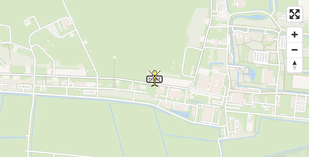 Routekaart van de vlucht: Ambulancehelikopter naar Vliegbasis Leeuwarden, Keegsdijkje